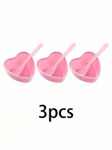 Pink Facial Mask Mixing Bowl Set Heart ShapedFace Mask Bowls With Spoons For DIY Face Masks And Skincare Products DIY Facemask Mixing Tool Reusable Mixing Bowl & Stick Set For Men Women & Estheticians For Home & Salon Use Beauty Salon Essentials Skincare Tool Makeup Supplies Beauty Supplies - Multicolor - View 14