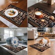 Dish Drying Mat For For Kitchen Counter-Coffee Bar Mat Accessories Fit Under Espresso Machine Maker, Super Absorbent Hide Stain Quick Dry Mat Non-Slip Dish Rack