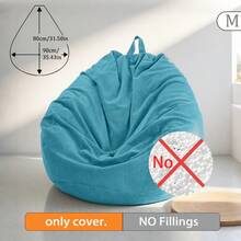 1pc Super Soft Corduroy Bean Bag Cover, With Zipper - Washable, Unfilled, Suitable For Repurposing Old Clothes, Blankets, Foam Filling