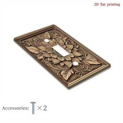 1 Piece Sunflower Carved Art Wall Plate Cover - 2D Flat Printed Bright Flower Design, Durable Decorative Socket And Switch Plate Suitable For Bedroom, Kitchen, Office - Fashionable Protection And Aesthetic Improvement, Sunflower Kitchen Decoration, Elegant Craftsmanship, 2D Flat