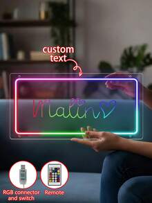 Anpassade neonskyltar, anpassad RGB färgglad regnbågsneonbelysning, personliga väggbonader, nagelkonstdisplayer, rumsdekor, sovrumsaccenter, festlig julneonbelysning, LED-belyst skyltning, välkomstdisplayer, juldekorationer för hemmet med neonaccenter. - RGB sidoljus - Visa 5