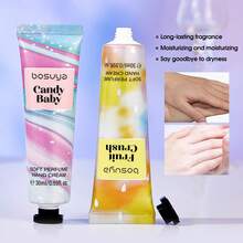 5pcs Gift Set Of Hand Cream, Gift Set, Fruits Plant Fragrance Hand Cream,Moisturizing Hand Cream Travel Size Mother's Day Gift Set For Dry Cracked Hands,Mini Hand Lotion Christmas Gifts Set,Hydrating Hand Care Cream For Men & Women,Mother's Day Gift,Gifts For Her , Festive Gifts - Mauve Purple - View 3