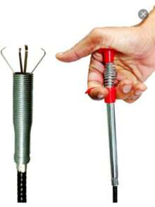 Varilla de resorte de limpieza de tubería de drenaje, alambre de garra para atrapar el cabello, removedor de dragas de alcantarillado de fregadero, limpiador de lavabo, herramienta flexible - Negro - Ver 3