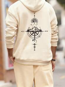 青少年男孩新款印花套头连帽衫，保暖舒适，秋冬季适用