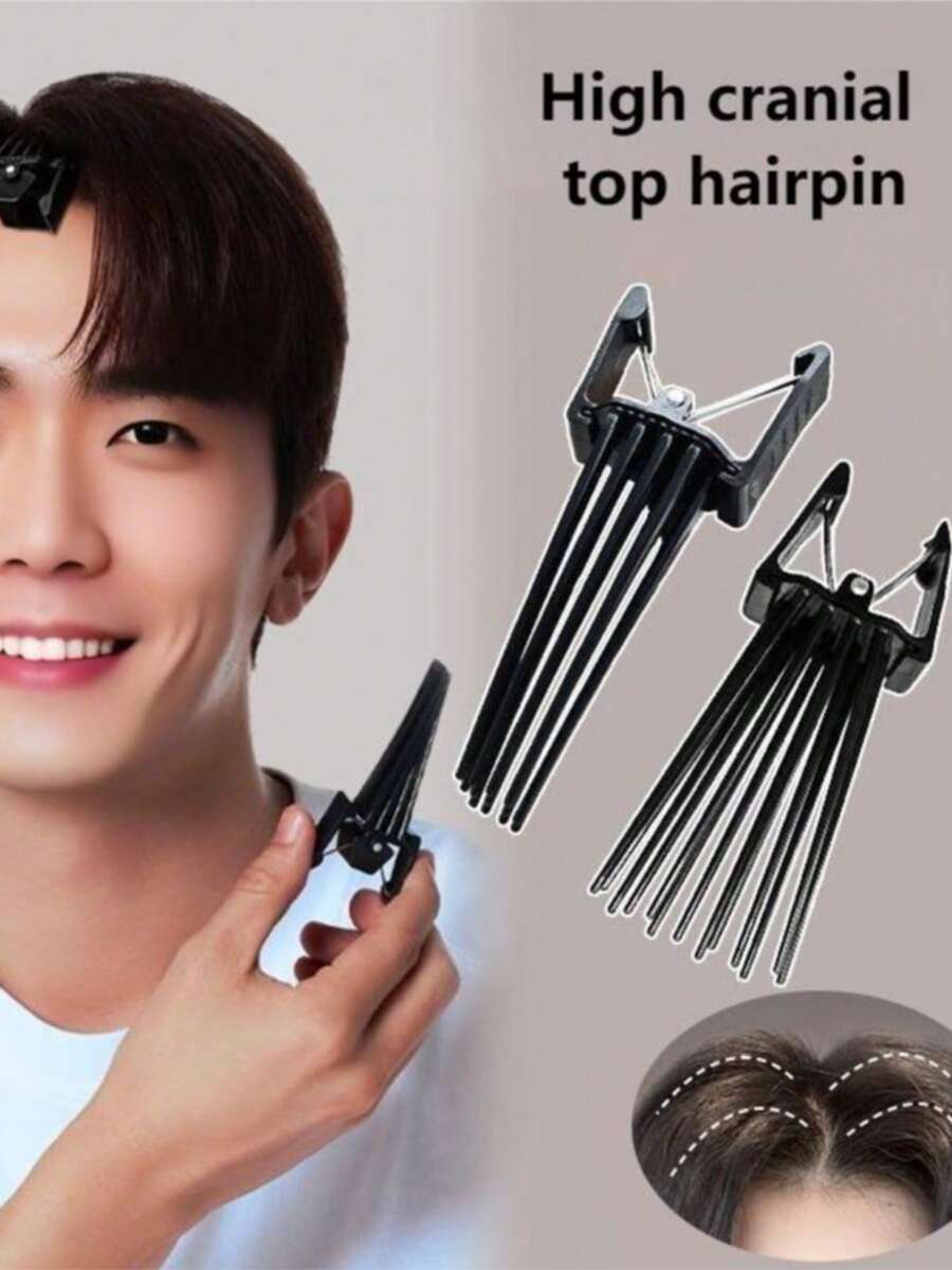 High Crown Magic Hair Clip Styling Tool, Premium Positioning Clip, Volumizing Root Styling Tool, Universal Seamless 8-Shaped Bangs Hair Clip, Suitable For Home, Office And Travel Styling. (White, Black) - Multicolor - View 1