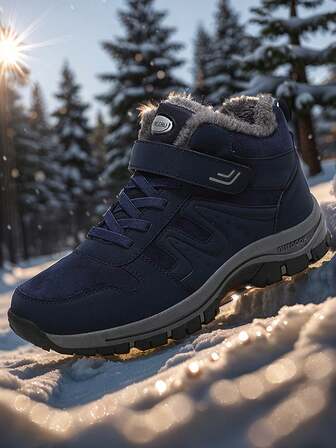 Men's Snow Boots Waterproof Sneakers Super Warm Plush Men Boots Outdoor Non-Slip Couple Hiking Boots Work Shoes Winter