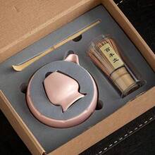 1 pieza/4 piezas/7 piezas Juego de té Matcha con tazón de té verde en polvo cocido en horno japonés, batidor Matcha, cuchara Matcha, cepillo Matcha - Multicolor - Ver 2