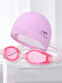 1 件男女通用防水泳帽，弹性 PU 材质，带护耳设计，适合长卷发 - 彩色 - 查看 8