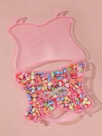 1 Box Handbag Shaped DIY Jewelry Beading Macaron Color Large Hole Round Beads Craft Supplies For Bracelet Necklace Handmade Accessories