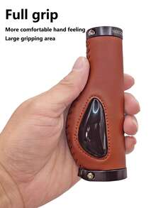 مقابض قبضة دراجة جبلية من سبيكة الألومنيوم مع قفل، إكسسوارات دراجة من جلد السيليكون الناعم مضاد للانزلاق - مقابض جلدية من الألياف الدقيقة - مشاهدة 2