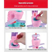 1件套2025新款冰淇淋制作DIY黏土造型工具套装，儿童橡皮泥玩具，幼儿园，男孩/女孩角色扮演，生日/圣诞节/礼物 - 彩色 - 查看 9