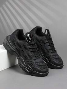 Giày nam thời trang thường ngày, giày thể thao nam cổ điển, phong cách, giày chạy bộ buộc dây, giày thể thao nam cá tính, giày thường ngày đường phố - màu đen - Xem 5