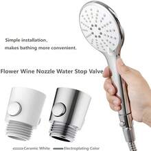 Shower Head Shut-Off Valve, Button Type Shower Flow Control Valve, G1/2 Universal Diameter, For Shower Arms And Hoses Or Bathtub Sprayers - Multicolor - View 3