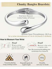 Milacolato Bangle Bracelets For Women, Dainty 14k Gold Plated Big Stackable Bangles Set,  Statement Women's Cuff Bracelet Stack Waterproof Chunky Bracelets Jewelry Gifts - nhiều màu90 - Xem 8