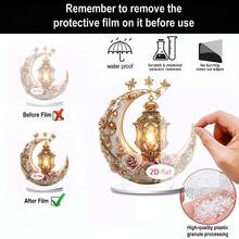 1/2个斋月新月灯笼鞭炮装饰品。这款趣味十足且功能多样的亚克力装饰品适合家居和厨房装饰，或作为伊斯兰节日用品，2D