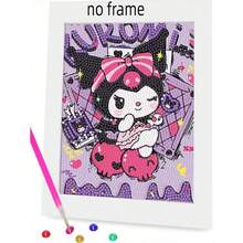 Sanrio Kuromi DIY Diamond Painting Kit, Kuromi Diamond Art Craft Set, Indoor Decor Desktop Ornament, Holiday & Birthday Gift For Kids