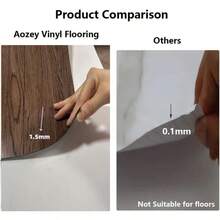 1 rolka luksusowych, zabytkowych, samoprzylepnych płytek podłogowych 3D z fakturą drewna, gruba warstwa samoprzylepna, wodoodporna, odporna na zużycie, odpowiednia do renowacji podłóg w pomieszczeniach, kawiarni, barów, na ściany i podłogi, naklejki podłogowe w stylu vintage, wystrój wnętrz, 118 cali x 15,75 cala - Wielokolorowe - Zobacz 6