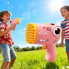 One Fully Automatic Bubble Machine - Dinosaur Design, Handheld 40-Hole Automatic Bubble Gun, Made Of Plastic, Party Toy, Outdoor Entertainment, Wedding, Birthday, Holiday Gift. A Gift Toy For Boys And Girls. - Green - 40-hole Bubble Machine - View 6