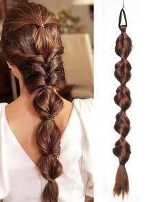 1 peluca con coleta de 20 pulgadas, trenza de burbuja para mujer, trenza retorcida teñida naturalmente, rastas, una trenza de linterna con coleta. - Multicolor - Ver 12