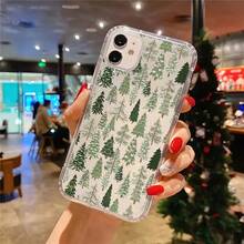 Funda de teléfono a prueba de golpes Estética de árbol de Navidad Funda transparente para iPhone 16 11 15 14 13 12 Pro Max XR Plus Funda transparente Regalos de Navidad lindos para mujeres hombres mamá papá Protección contra caídas - 1 pieza - Ver 1