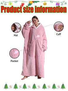 1 Stück tragbare Decken-Kapuze für Frauen und Männer. Weiche Sherpa-Decken-Kapuze mit Ärmeln und Tasche, überlange Kapuzen-Decken-Sweatshirts, kuschelig und warm. Fleece-Decke mit Ärmeln und großer Tasche für Erwachsene, kuschelige Kapuzen-Decke als Geschenk für drinnen & Outdoor, locker sitzender Bademantel-Decken-Mantel, warme Decken-Pyjamas - Verschiedenfarbig - Übersicht 8