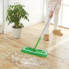 3 Reusable Green Mop Replacement Pads, High-Density Fiber Washable Mop Cloth, Strong Water Absorption To Lock Stains Without Dripping, Essential Household Cleaning Pads, Suitable For Hardwood, Tile, Marble Floors - 綠色 - 查看 2