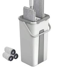 Hand Free Flat Floor Mop And Bucket Set For Professional Home Floor Cleaning System With 3PCS Washable Microfiber Pads For Hardwood Dust And Dirt Removal, Wet And Dry Use, Spin Mop For All Floor Types And Windows - 白色 - 查看 12
