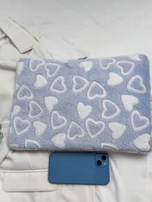 1pc Heart-Shaped Laptop Sleeve Bag, Suitable For 10/11 Inch IPad, 13/14 Inch, 15/15.6 Inch Laptop Laptop Case Laptop Cover Computer Bag Laptop Bag Water Resistant Travel Essentials - Blue - View 7