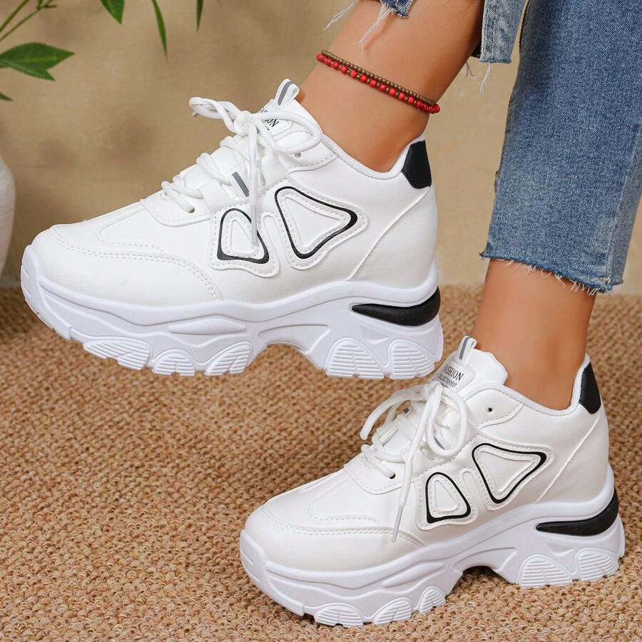 Versatile Thick-Sole Casual Sports Shoes, Suitable For Outdoor Running, All Seasons