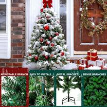 FARSEE Árbol de Navidad artificial verde de 180/210/240 cm con soporte plegable - Estructura de metal de estilo vintage, sin necesidad de montaje, perfecto para decoraciones, árbol de navidad grande, árbol de navidad plegable - Verde - Ver 4