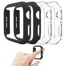 4pcs Hard PC Protective Case Compatible With Apple Watch 46mm 42mm 45mm 41mm 40mm 44mm, Matte Frame, Suitable For Series 10 9 SE 8 7 6 5 4 3 2 1 - Multicolor - View 5