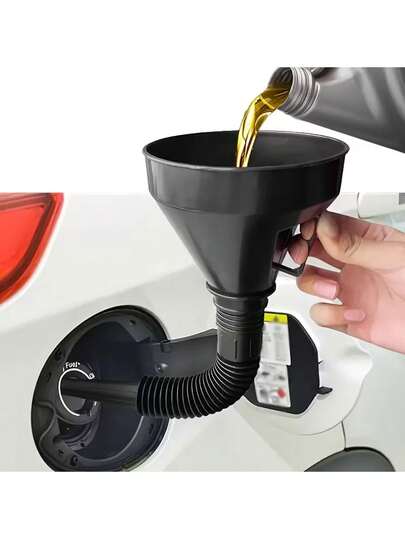 2pcs Heavy Duty Extra Large Funnel - Wide Mouth Design, Leak-Proof Seal And Carbon Cleaning Nozzle - Automotive/ Fuel Funnel For Cars, Motorcycles, Trucks, Boats - Heavy Duty PP Material