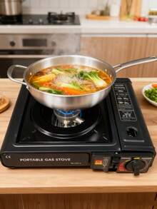 1 Pieza Estufa De Gas Portátil Para Camping - ¡perfecta Para Picnics, Camping, Trekking, Pesca Y Todo Tipo De Actividades Al Aire Libre! - Negro - Ver 6