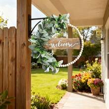 Vòng hoa chào mừng, Trang trí cửa, Vòng hoa hạt gỗ, Vòng hoa lá nhân tạo, Vòng hoa bạch đàn, Trang trí theo phong cách nhà nông thôn, Trang trí cửa hiện đại, Tranh treo tường trong nhà, Trang trí lối vào nhà, Biển chào mừng mộc mạc, Thích hợp cho Ngày của Mẹ, Đám cưới, Lễ đính hôn, Tiệc tùng, Sinh nhật và nhiều dịp khác. - Nhiều màu - Xem 6