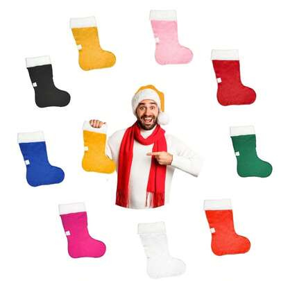 25pz Bota Navideña de Fieltro Económica Dulcero Decoracion Navidad