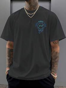 Cool Dad Club 圖案 男士禮物 徒步與釣魚 聖誕節父親節禮物 男士日常運動時尚休閒短袖T恤 - 灰色 - 查看 2