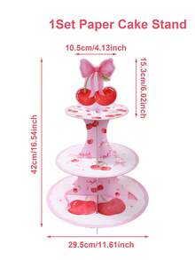 1 Set Soporte para pastel de varios niveles con diseño de lazo de flor de cerezo rosa, soporte desechable de papel para cupcakes con diseño de lazo de flor de cerezo rosa, adecuado para fiesta de revelación de género, decoración de baby shower, decoración de pastel de 1er cumpleaños. Decoración de flor de cerezo rosa para soporte de pastel de postre de fiesta de cumpleaños de bebé niña, decoración de baby shower, regalo de baby shower, decoración de fiesta de revelación de género, regalo de cumpleaños, decoración de 1er cumpleaños - lazo de cereza rosa - Ver 10