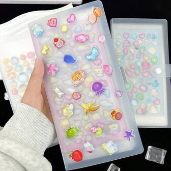 1pc A6 Minimalist Semi-Transparent Card Album, 3D Embossed Sticker Storage, Sticker Album, Planner Material Collection Album, PP Material, Kpop Photo Card Storage, High Capacity Card Album, A6 Side-Loading Card Album, Suitable For Postcards, Photos, Cards, Stickers, Bills, Notes, Back To School Supplies, Office Document And Receipt Storage