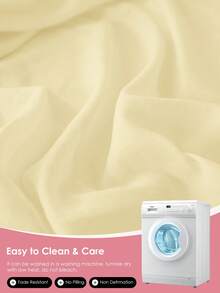 1 vỏ gối màu trơn, không kèm ruột gối, vỏ gối mềm mại, chống nhăn, chống phai màu, thoáng khí, không có ruột gối, có thể giặt máy, đạt chứng nhận Oeko-Tex, màu vàng nhạt. - Vàng nhạt - Xem 6