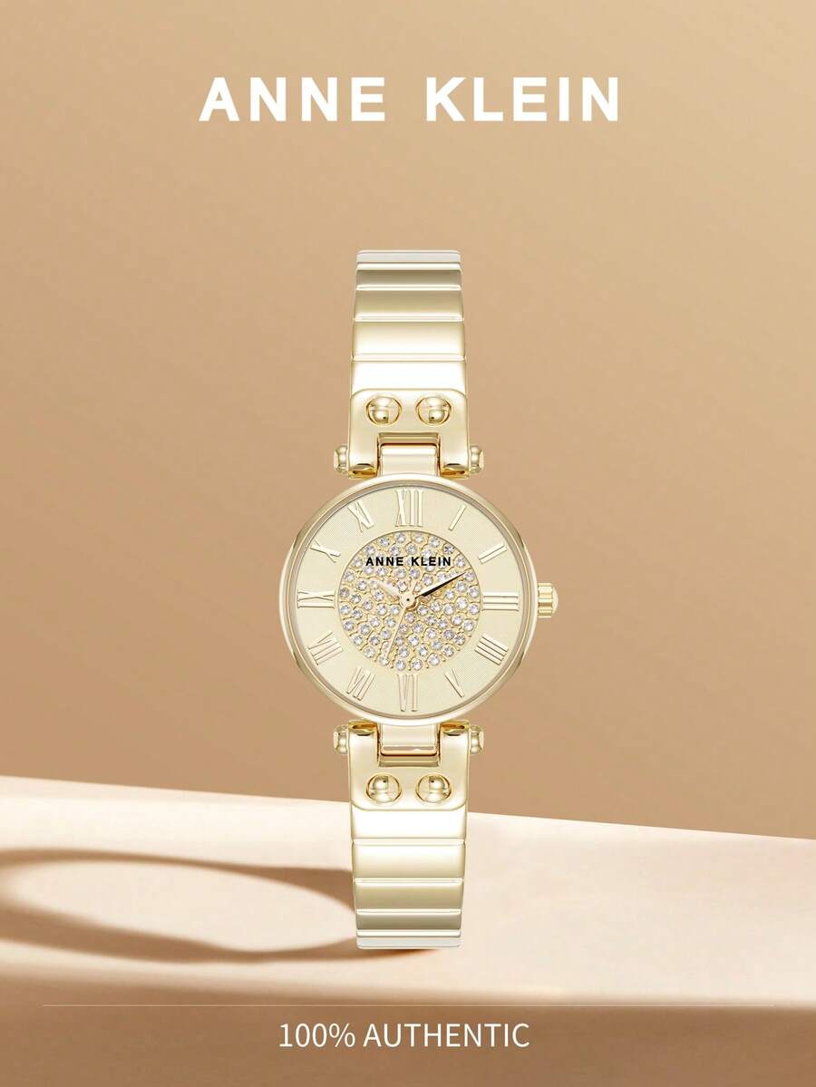 Women's Quartz Watch Elegant Crystal Gradation Square Dial Stainless Case 3ATM Water Resistance - Gold - View 1