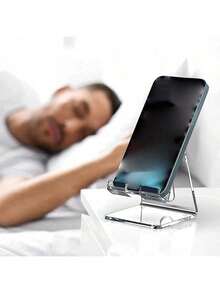 1 pieza Nuevo soporte de acrílico transparente minimalista para teléfono para el Día de San Valentín, soporte estable para teléfono, accesorios universales para teléfono, soporte para iPad de varios ángulos, decoraciones para el dormitorio - Multicolor - Ver 9