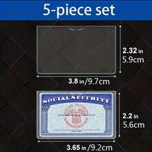 1/5/10/20pcs High Quality Transparent Card Holders, Suitable For Social Security Card, ID Card, Postcard, Medical Insurance Card And Credit Card - Made Of High-Strength Plastic Material, Durable And Reusable