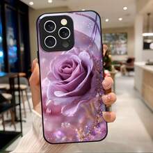 Funda de Teléfono de Vidrio Templado para iPhone 16 15 14 13 12 11 Plus Pro Max 5G Moda Oscura Duradera Ligera Sensación Cómoda Sin Presión - OZLJSA1700 - Colores mixtos - Ver 1