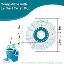 Replacement Mop Head Fiber Cleaning Mop Pad Accessories Compatible With Leifheit Mops - Multicolor - View 3