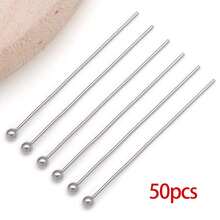 50pcs Ball Head Pins 18K Gold Plated Brass Ball Eye Pins 16/20/25/30/35mm Ball Headpins For DIY Charm Earrings Braceles Necklaces Crafts Jewelry Making