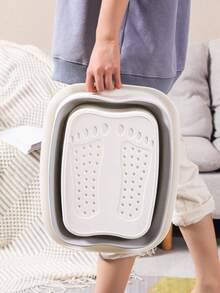 Foldable Foot Soak Basin, Home Use Foot Tub, Space-Saving Silicone Covered Foldable Basin, Massage Foot Wash Basin, Thick & Portable - Multicolor - View 9