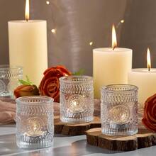 36 Pack Clear Glass Votive Candle Holders, Vintage Candle Holder Bulk, Tealight Candle Holders For Table Centerpieces, Home, Bridal Shower, Birthday, Christmas, Thanksgiving Party Table Decor - 無色 - 查看 4