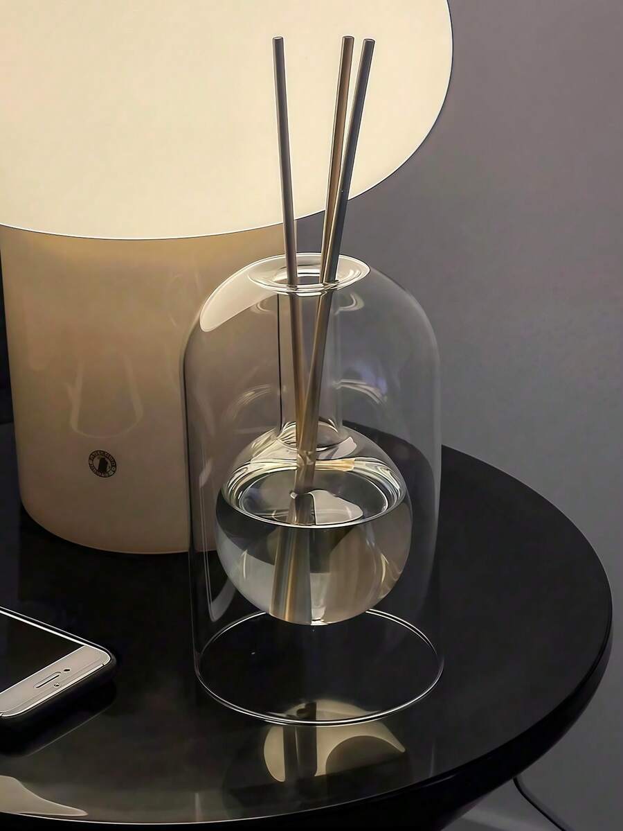 1pc Minimalist High-End Creative Double-Layer Glass Diffuser Bottle, Transparent Flameless Fragrance Diffuser Bottle - Clear - View 1