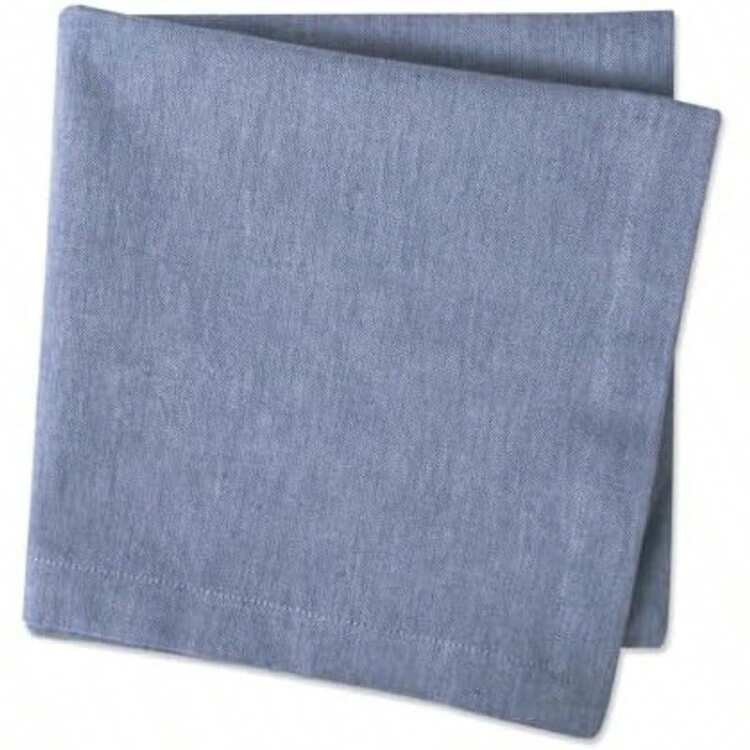 DII 100% algodón, se puede lavar a máquina, Everyday Chambray Cocina Mantel para la cena partes, verano y aire última intervensión Picnic - Asientos 152,4 x 264,2 cm 8 A 10 personas,(Azul 50.8 x 50.8 cm (Juego de 6)) - Multicolor - Añade 3