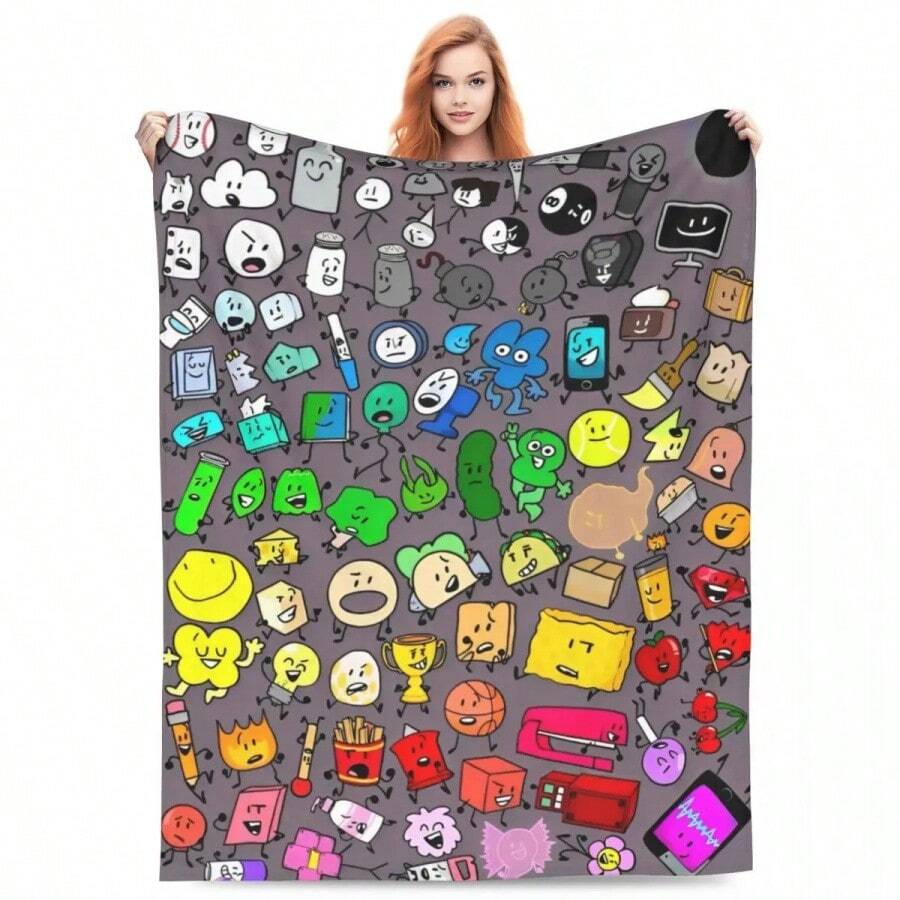 BELVED MIME Nightmare Before Christmas Fleece Throw Blanket X Inches Perfect For Sofa Bed Holiday Decor Gifts For SBFB And TPOT Full Cast Print Flannel Blanket Soft Throw Blanket For Outdoor Camping Street Bedspread Sofa Bed CoverBFDI Cast Photo Blanket Quality Soft Warm Throw Blanket Winter Picnic Bedroom Pattern BedspreadBFDI Charters! Fleece Throw Blanket Battle For Dream Island Blankets For Home Bedroom Warm QuiltBFDI Inanimate All Characters Flannel Blanket Warm Soft Throw Blanket For Bedroom Decorative Funny Bedspread Sofa Bed Cover - 白3 - 查看 1